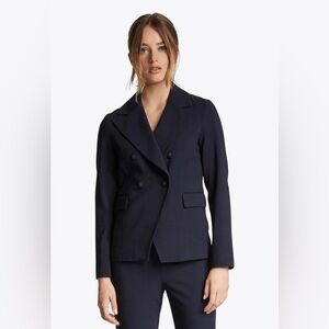 Mango Dark Blue Double-Breasted Blazer